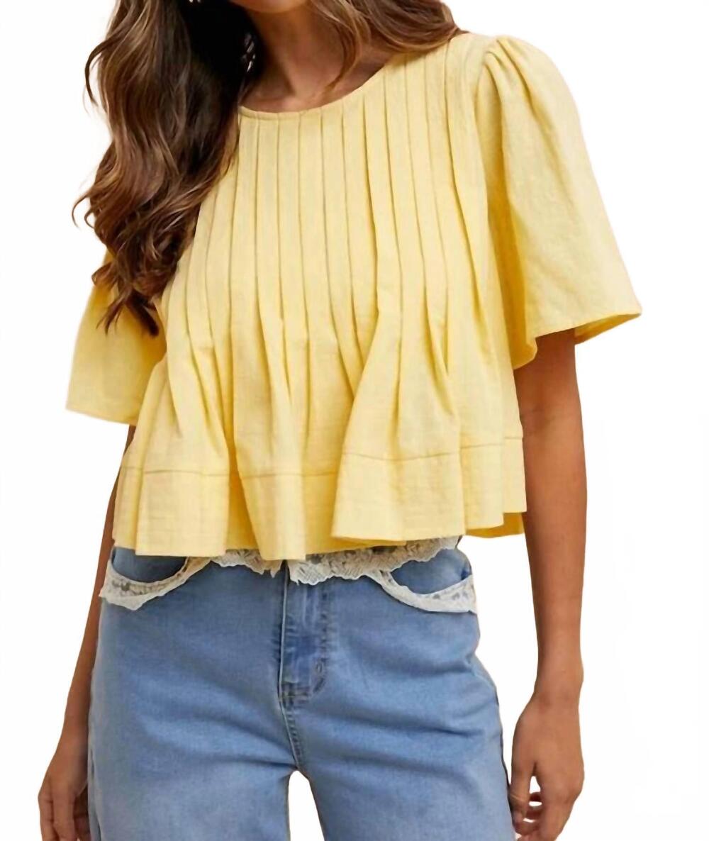 NEW ANNIEWEAR flutter sleeve top in sunny